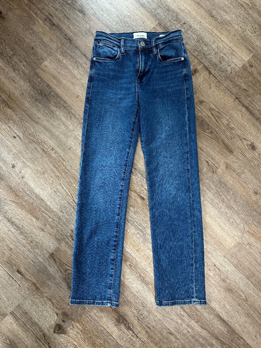 Frame Le High Straight Jeans Womens Size 25 Dark Wash
